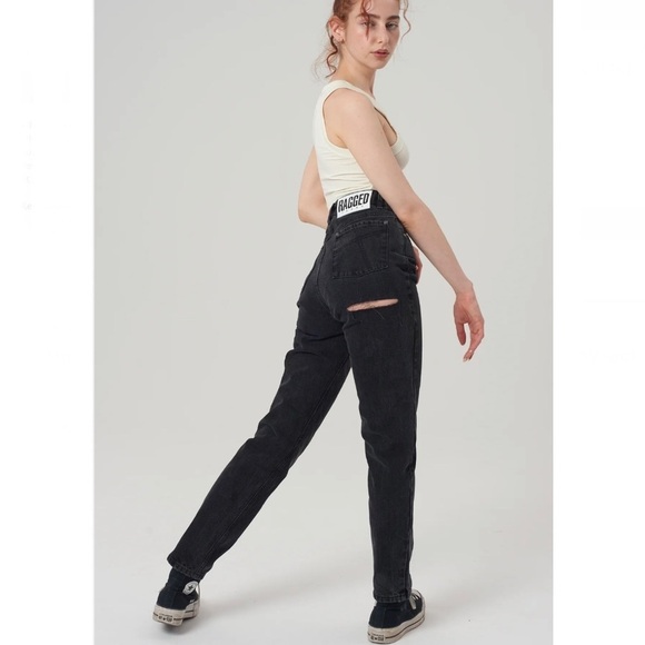 The Ragged Priest Butt Cut Jeans in Charcoal - Picture 2 of 9